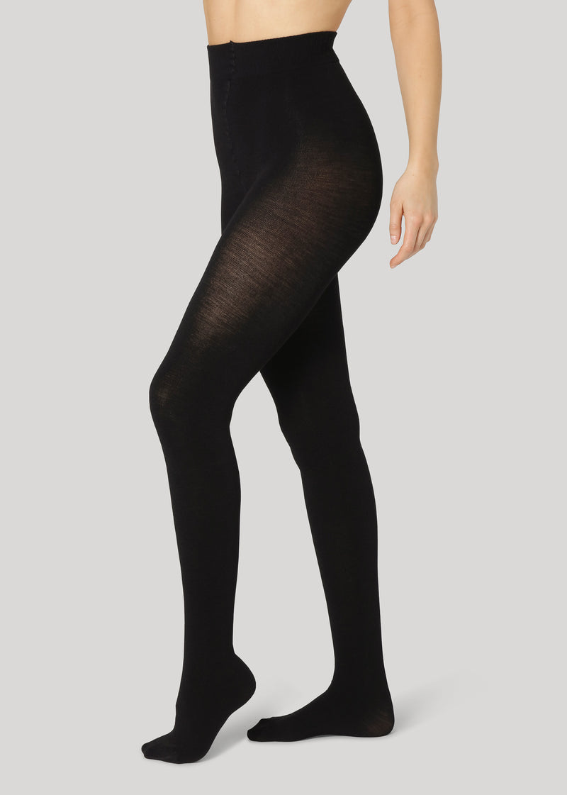 Helga Merino Tights Plain - Black