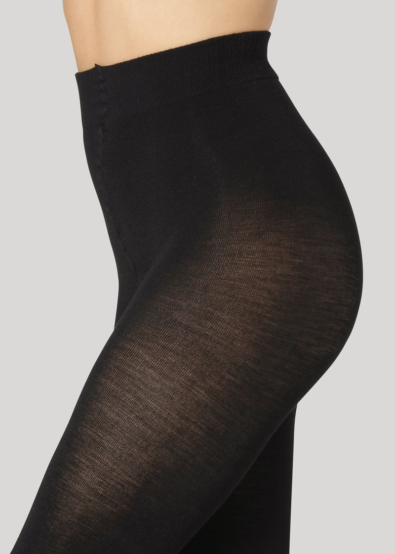 Helga Merino Tights Plain - Black