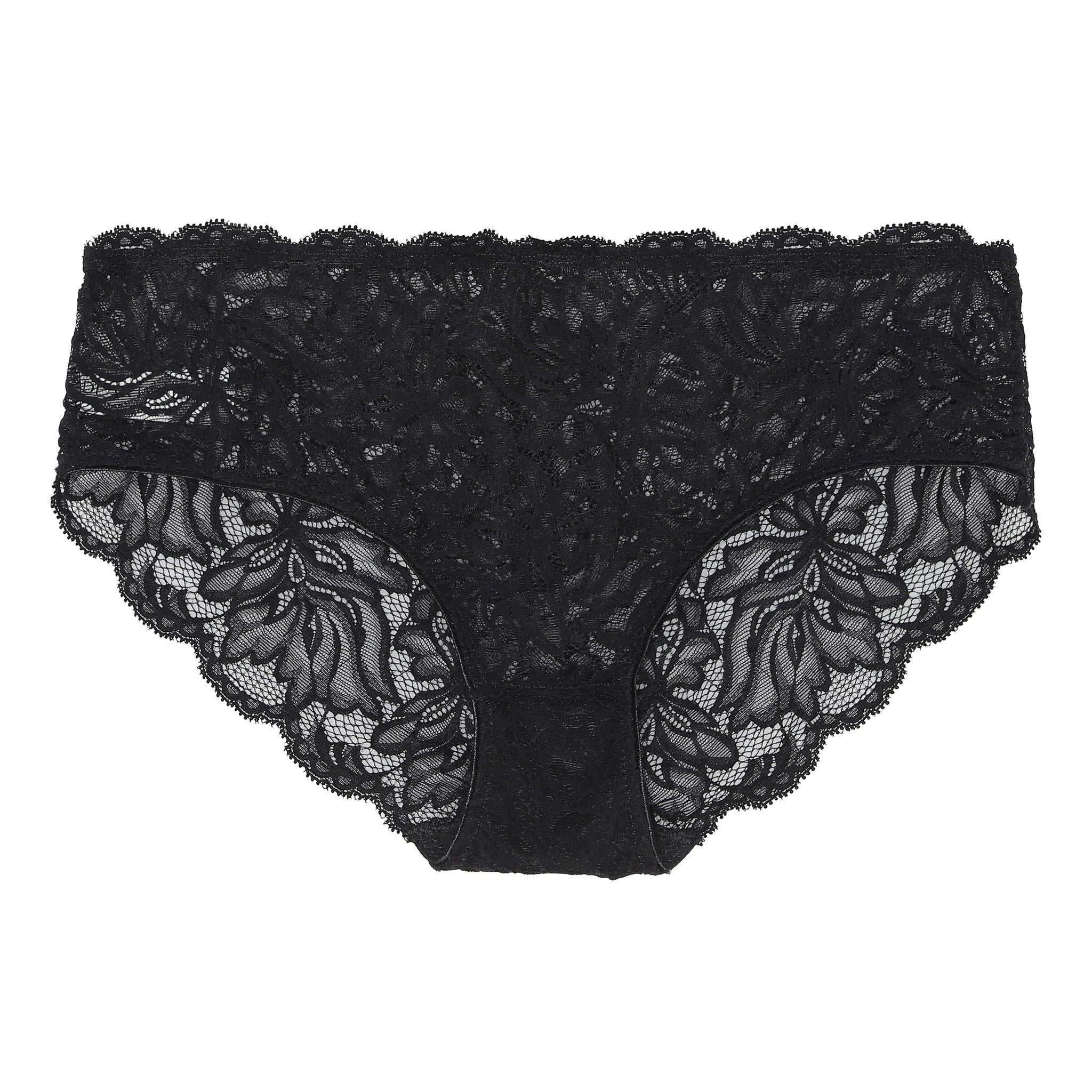 The Magnolia Hipster is cut from soft Italian stretch lace with delicate florals. It has a low-rise fit and is finished with very soft and shiny edge elastics. 