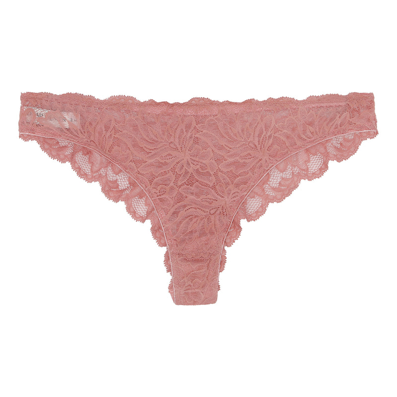 The Magnolia Tanga is cut from soft Italian stretch lace with delicate florals. It has a low-rise fit and is finished with very soft and shiny edge elastics.