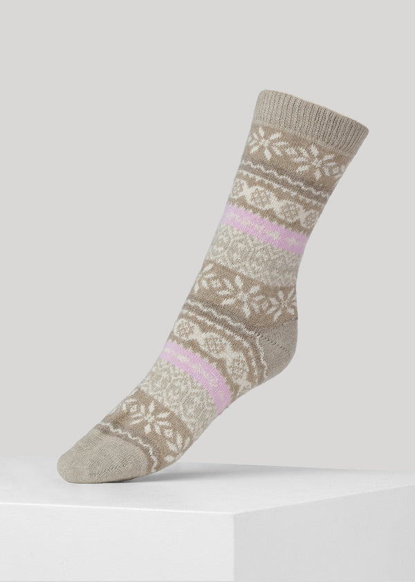 ELLEN NORWEGIAN KNIT - Beige / Rose